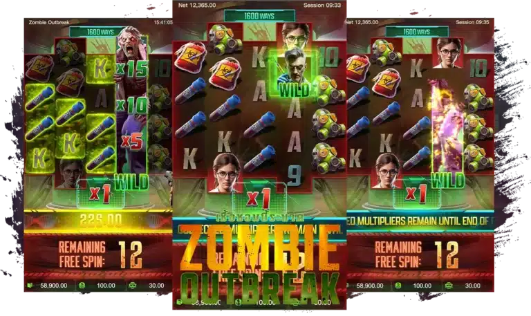 ธีมและรูปแบบตัวเกม น่าตื่นเต้น Zombie Outbreak